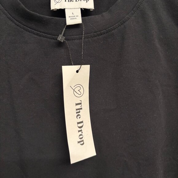 NWT THE DROP women's black puff sleeve top L - Picture 5 of 6